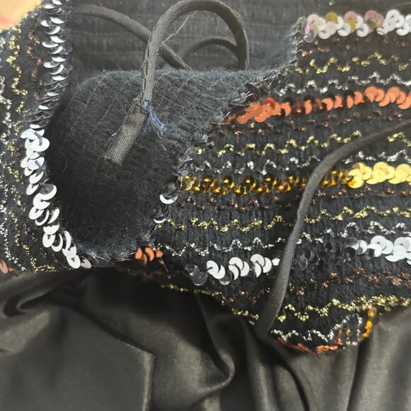 Vintage T & F  70s Sequins Tube Top Harem Skirt Boogie Studio 54 Disco Dress M - Picture 8 of 8